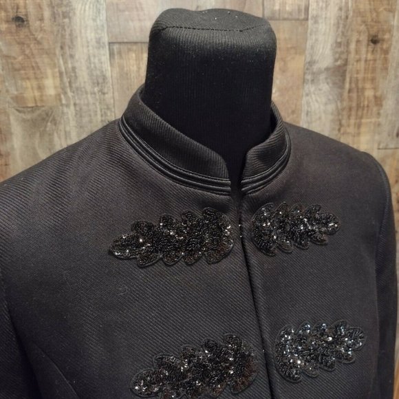 NWT EXPRESS BLACK SPARKLING ACCENTS WOMENS SHORT TUXEDO BLAZER JACKET SZ S NEW - Picture 3 of 8